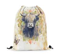 Sacca Sportiva Farmhouse Butterfly Western Cow Mandala Flower Groovy Flower Zaino con Coulisse Portaoggetti Sacche Sportive Sport Gym Sack per Scuola Palestra Viaggi 36X42CM