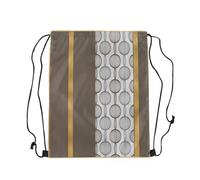 Sacca Sportiva Geometric Circle Brown And Gold Lantern Lines Zaino con Coulisse Sport Sacche Sportive Fashion Gym Sack per Palestra Viaggi Scuola 36X42CM