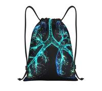 Sacca Sportiva Lungs Under The Light Pattern Zaino con Coulisse Sport Drawstring Bag Portaoggetti Gym Sack per Viaggi Scuola Palestra 36X42CM
