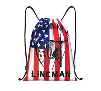 Sacca Sportiva Made Lineman Zaino con Coulisse Portaoggetti Drawstring Bag Pieghevole Gym Sack per Vacanze Viaggi Escursionismo 36X42CM