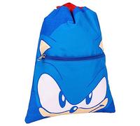 Sacca Sportiva per Bambini di Sonic - Chiusura con Corda - 27 x 33 cm - Zaino Coulisse con Tasca Frontale - Ideale per l'Asilo - Prodotto Originale Elaborato in Spagna
