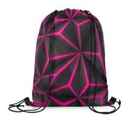 Sacca Sportiva Pink Geometric Neon Geometry Abstract Geometric Fashion Zaino con Coulisse Unisex Gym Sack Sport Drawstring Bag per Palestra Viaggi Scuola 36X42CM