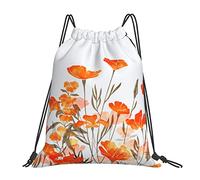 Sacca Sportiva Spring Botanical Flower Herb Zaino con Coulisse Pieghevole Drawstring Bag Fashion Gym Sack per Palestra Scuola Viaggi M