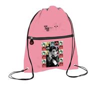 Sacca Sportiva Taylor Swift, con Coulisse, Disegno Artistico, Nero e Rosa, con Tasca con Cerniera (Rosa)