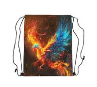 Sacca Sportiva Watercolor Phoenix Traditional Chinese Magic Phoenix Galaxy Rainbow Feather Zaino con Coulisse Portaoggetti Gym Sack Sport Borsa con Coulisse per Viaggi Scuola 36X42CM