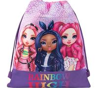 RAINBOW HIGH - Zainetto Bambina e Bambino con Chiusura a Coulisse e Sistema Anti-Soffocamento, Valido come Sacca Sportiva e Asilo - Zaino Bambina Utile come Zaino Scuola e Free Time, Cm 35x42h