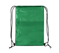 Sacca Termica Zaino Coulisse 31x43 cm Isotermica con Tasca | Borsa Frigo Leggera per Pranzo Viaggi Scuola Sport | Interno Alluminio Impermeabile Pieghevole e Riutilizzabile (VERDE)