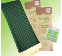 SACCA UNITÀ FILTRO FOLLETTO VK120/121/122 +8 SACCHETTI+10 PROFUMI VORWERK KOBOLD