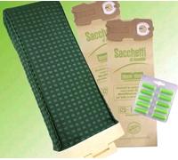 SACCA UNITÀ FILTRO FOLLETTO VK120/121/122 +8 SACCHETTI+10 PROFUMI VORWERK KOBOLD