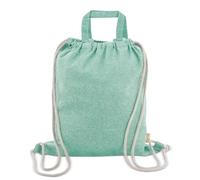 Sacca Zaino In Cotone Naturale Resistente CM 38 X 41,5 Borsa Zainetto In Tessuto Di Tela, Zainetto Sportivo Unisex Con Maniglia Per Semplice Trasporto, Bagaglio A Mano (Verde)