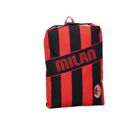 Sacca Zaino Sport - FREETIME PACK A.C. MILAN Calcio, Nero Rosso - Zaino Ragazzo, Zaino Bambino - Super Capiente - Apertura con Zip - Zaino Sport