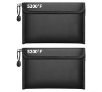 Sacchetti a prova di fuoco 2-Pack, borsa isolata con la finitura del silicone della struttura di 8 strati delle cerniere per la conservazione finale dell'oggetto