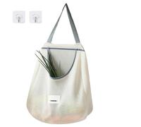 Sacchetti a rete per verdure, frutta e verdura, grande capacità, appendibili, per conservare frutta, cipolla, patate, Grigio singolo, Refer to description, Unisex