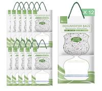 Sacchetti anti-umidità per armadietti Set da 12 pezzi, 100 g, protezione contro odori e muffa Sacchetti anti-umidità per armadio/bagno, wardrobe, auto (verde)