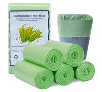 Sacchetti biologici per la spazzatura, 15 litri, 100 pezzi, sacchetti per la spazzatura compostabili, sacchetti biologici, sacchetti per la cucina, il bagno, il soggiorno, verde chiaro