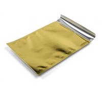 SACCHETTI BUSTE METALLIZZATE ORO CON CHIUSURA ADESIVA CM 35X47 CF.50 PZ.