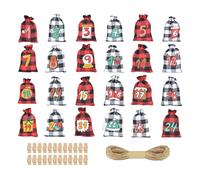 Sacchetti Calendario 'Avvento Natalizio | Conto Alla Rovescia Natalizio Luminescente Riutilizzabile | Borsetta Per Caramelle Riempibile Con Numeri | Per Famiglia Amici Caramelle Giocattoli Snack Matri