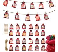 Sacchetti Calendario 'Avvento | Riutilizzabili Per Natale 2025 | Riempibile Caramelle Con Numeri - Per Bambini Famiglia Amici Caramelle Biglietti Auguri Gioielli Regali Feste