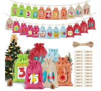 Sacchetti Calendario 'Avvento - Riutilizzabili Riempibili Natale 24 Giorni,Bustina Per Caramelle Con Numeri | Per Feste Matrimoni Compleanni Regalini Bambini Adulti Famiglia Giocattoli Snack