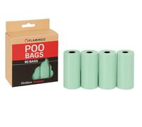 Sacchetti cane cacca - 60 pezzi biodegradabili - 22x32 cm - Colore verde - Flamingo