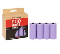 Sacchetti cane cacca - 60 pezzi biodegradabili - 22x32 cm - Colore viola - Flamingo