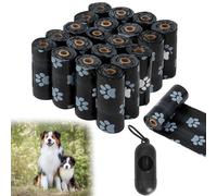 Sacchetti Cane Cacca Biodegradabili - 300 Pezzi (20 Rotoli) con Dispensatore Porta Sacchetti, Extra Grandi e Anti-Perforazione, Ideali per Cani e Passeggiate