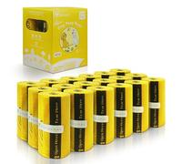 Sacchetti Cane Cacca Compostabili al 100% - 270 Sacchetti da 18 Rotoli, Sacchetti per Escrementi di Cani in Amido di Mais Biodegradabili, Certificati ASTM D6400 & EN13432, Inodore (Giallo)