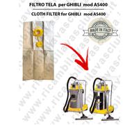SACCHETTI CARTA litri 19 con tappo per ASPIRAPOLVERE GHIBLI AS 400 conf. 10 pezz