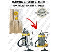 SACCHETTI CARTA litri 19 con tappo per ASPIRAPOLVERE GHIBLI AS 590 conf. 10 pezz