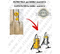 SACCHETTI CARTA litri 19 con tappo per ASPIRAPOLVERE GHIBLI AS12 conf.10 pezzi -
