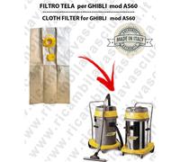 SACCHETTI CARTA litri 19 con tappo per ASPIRAPOLVERE GHIBLI AS60 conf. 10 pezzi