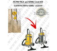 SACCHETTI CARTA litri 19 con tappo per ASPIRAPOLVERE GHIBLI AS9 conf. 10 pezzi -