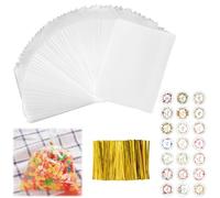 Sacchetti Cellophane Sacchetti in Plastica, Sacchetti Trasparenti per Caramelle, 200 Pezzi Sacchetti Cellophane, Sacchetti di Plastica Trasparente, per Biscotti Dolci Torte Caramelle Cupcakes(10x15cm)