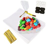 Sacchetti Cellophane Sacchetti Trasparenti per Alimenti 100 PZ Sacchetti trasparenti in cellophane 15 X 20 cm bustine trasparentiTrasparenti OPP Sacchetto per Caramelle Biscotti Cioccolatini