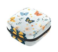 Sacchetti colorati per lo smaltimento degli assorbenti igienici, motivo farfalla e fiore, borsa per il ciclo mestruale per ragazze donne signore, grande capacità con cerniera mestruale