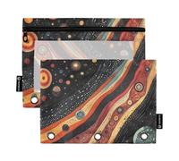 Sacchetti colorati per matite con pianeti spaziali, inserti per raccoglitori a 3 anelli, con 3 anelli, per contenitore per studenti