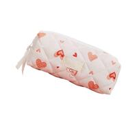 Sacchetti compatti di trucco del cotone trapuntato con il caso cosmetico versatile degli organizzatori di bellezza del modello del cuore per la casa e la borsa cosmetica, Stile1, Bellezza di massa