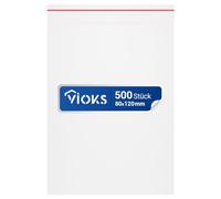 Sacchetti Con Cerniera, 500 Pezzi, 80 x 120 mm (8 x 12 cm), 25 Micron, Con Chiusura a Pressione Richiudibile, in Cellophane e Polipropilene, Adesiva