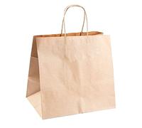 Sacchetti Con Manici "Traiteur" 80 G/M2 26+17X24 Cm Naturale Kraft - 250 Unità