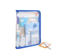 Sacchetti con Zip Borsa portadocumenti trasparente con cerniera e etichette for argomenti(Blue)