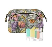 Sacchetti cosmetici con fiori viola narcisi borsa da viaggio leggera per cosmetici gioielli per cosmetici grandi cosmetici