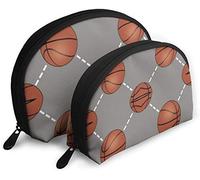Sacchetti cosmetici da viaggio per campo da basket da donna Impermeabile 2PC Pochette per trucco Pochette per cosmetici e articoli da toeletta Borsa da viaggio portatile Borsa da toilette per ragazz