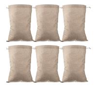 Sacchetti Coulisse per Verdure Riutilizzabili, 6 Pezzi in Juta Khaki | Aglio e Ortaggi, Uso Domestico e Spesa senza Rifiuti, Semplice, Resistente, Confezione da Sei