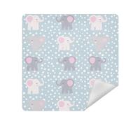 Sacchetti da viaggio Panno Adesivo Magico Portatile Trucco Organizzatore Wrap 13.8 X 13.8 Wrapper per Organizzazione, Elefante Carino Blu San Valentino Cartoon, 13.8x13.8in