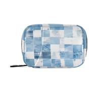 Sacchetti della medicina del modello a scacchi blu chiaro e bianco con scomparti staccabili Custodia portatile della chiusura lampo dell'organizzatore per la borsa