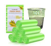 Sacchetti della spazzatura biologici, 10 l, 120 pezzi, sacchetti biologici, resistenti agli strappi e impermeabili, per cucina, cucina, ufficio, soggiorno (W45 x 50 cm, verde)