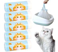 Sacchetti della spazzatura con maniglia: 100 pezzi per lettiera autopulente per gatti, sacchetti per lettiera per gatti, sacchetti per lettiera per gatti, 58 x 35 cm