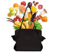 Sacchetti della spesa riutilizzabili, borsa tote portatile, borsa pieghevole per la giornata in movimento picnic all'aperto supermercato viaggi fitness classe fiera commerciale, Nero , Refer to