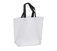 Sacchetti della spesa riutilizzabili, in tessuto non tessuto, portatili, per conferenze, ecologiche, di grande capacità, per shopping, mercati, attività in spiaggia, bianco, Refer to description