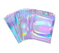 Sacchetti di Alluminio con Finestra,50 PCS Bustine in Mylar con Zip Buste Ermetica a Chiusura Sac a Poche per Alimenti e l'Imballaggio